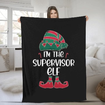 Discover Im the Supervisor elf Christmas party matching Fleece Blankets