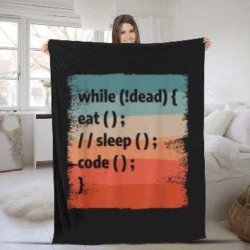 Discover While Eat Seep Code Programming Coder Programmer Zip Fleece Blankets