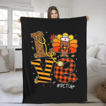 Discover Love PCT nurses Life Fall nurses Turkey Thanksgiving Day Baseball Tees Fleece Blankets