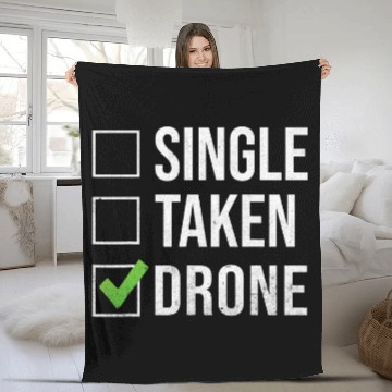 Discover Single Taken Drone Pilot Fleece Blankets