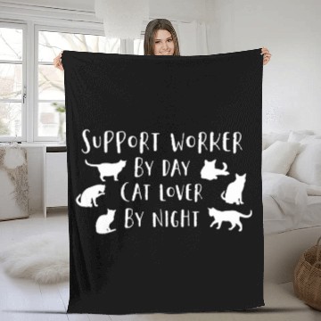 Discover Support Worker Cat Lover Baseball Tees Fleece Blankets