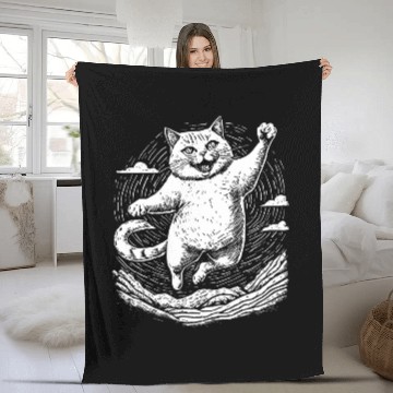 Discover Cat Practice Karate Baseball Tees Fleece Blankets