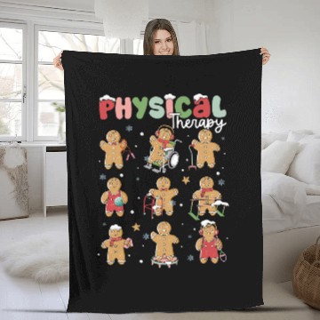 Discover physical rapy christmas gingerbread physical rapist Fleece Blankets