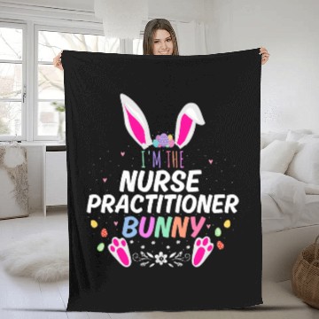 Discover Im The nurses Practitioner Bunny Easter Day Rabbit Matching Zip Fleece Blankets