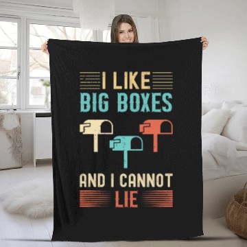 Discover I Like Big Boxes And I Cannot Lie Mailbox Postal Carrier 3 Fleece Blankets