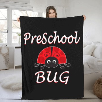 Discover Preschool Bug Funny Cute Ladybug Preschool Back To School Fleece Blankets