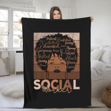 Discover Social Worker Appreciation Afro American Zip Fleece Blankets