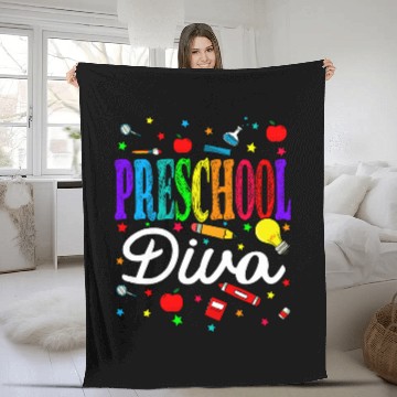 Discover Preschool Diva Back To School Teacher Student Fleece Blankets