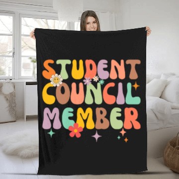 Discover Student Council Member World Student Day Cute Groovy Zip Fleece Blankets