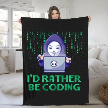 Discover Id Rather Be Coding Computer Programming Educational Baseball Tees Fleece Blankets