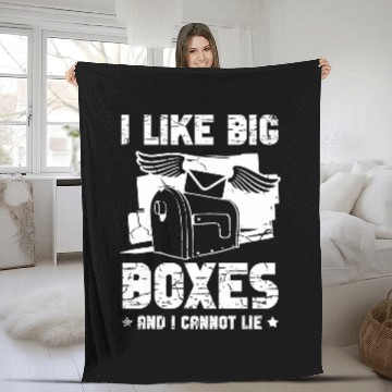 Discover I like big boxes and I cannot lie for Mailman Postal worker 2 Fleece Blankets