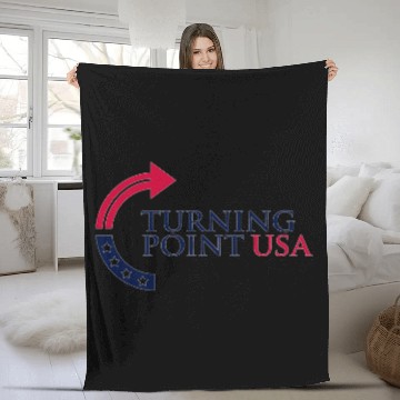 Discover Charlie Kirk Turning Point USA Unisex Graphic Fleece Blankets