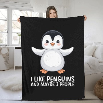 Discover I Like Penguins Maybe 3 People Fleece Blankets