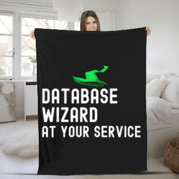 Discover Funny Database Administrator Job Query Programmer Wizard Fleece Blankets
