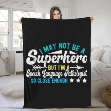 Discover Superhero Speech Language Pathologist SLP Fleece Blankets