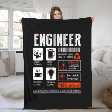 Discover Funny Engineer Engineering Student Baseball Tees Fleece Blankets