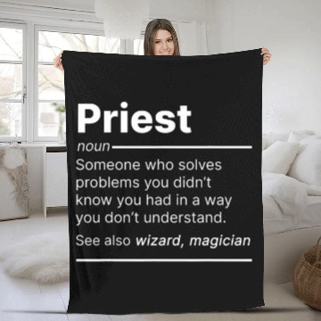 Discover Priest job worker definition funny dictionary text Baseball Tees Fleece Blankets