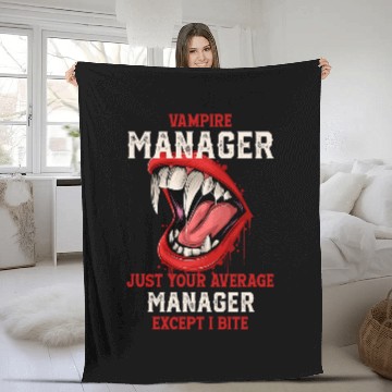 Discover Vampire Manager Halloween Boss Scary Employer Work Fleece Blankets
