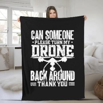 Discover Funny Drone Pilot vintages Drone 1 Fleece Blankets