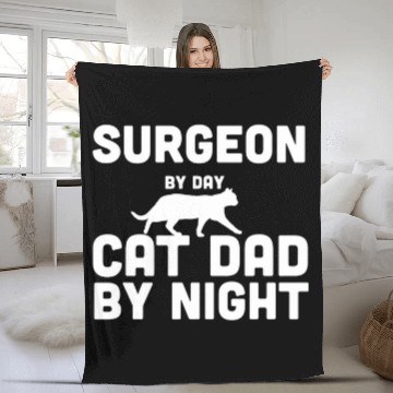 Discover Surgeon By Day Cat Dad By Night Baseball Tees Fleece Blankets