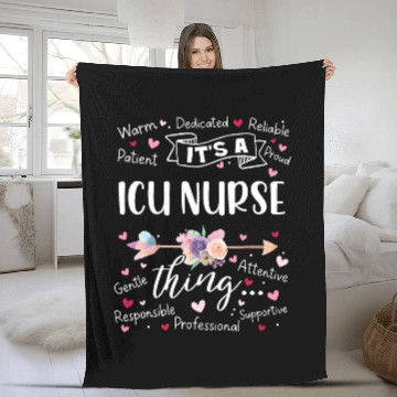 Discover ICU Registered nurses Intensive Care Unit RN Squad Team Crew Zip Fleece Blankets