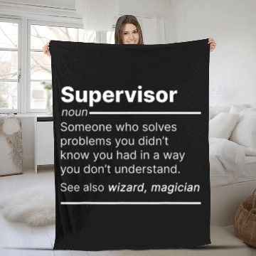 Discover Supervisor job worker definition funny dictionary text Fleece Blankets