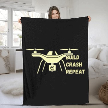 Discover Funny Drone Pilot Quote Quadcopter Drone 1 Fleece Blankets