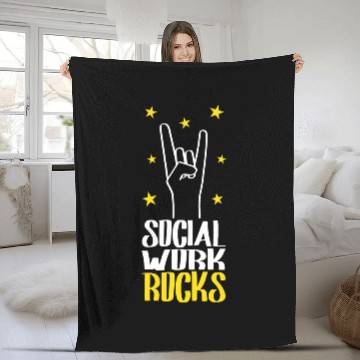 Discover Social Work Rocks Social Worker Baseball Tees Fleece Blankets