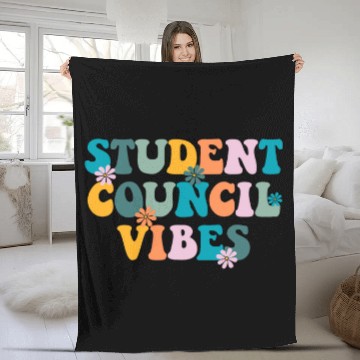 Discover Groovy Student Council Vibes School Student Council 2 Fleece Blankets