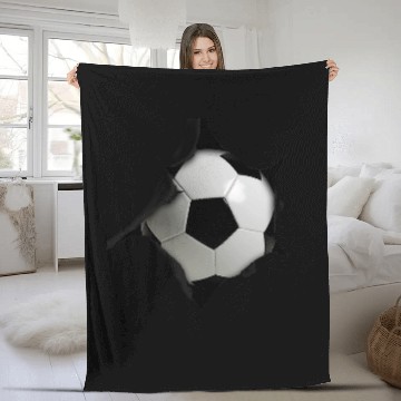 Discover Soccer Lovers Ripped Fabric Creative Design Awesome Fleece Blankets