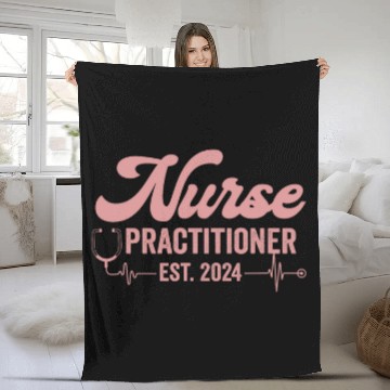 Discover nurses Practitioner Est 2024 Graduation Students Seniors 2024 Fleece Blankets