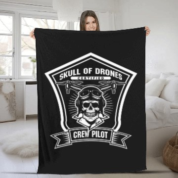 Discover SKULL OF DRONES CREW PILOT Baseball Tees Fleece Blankets