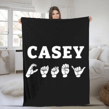 Discover Personalized name sign language CASEY ASL Teacher Deaf Baseball Tees Fleece Blankets