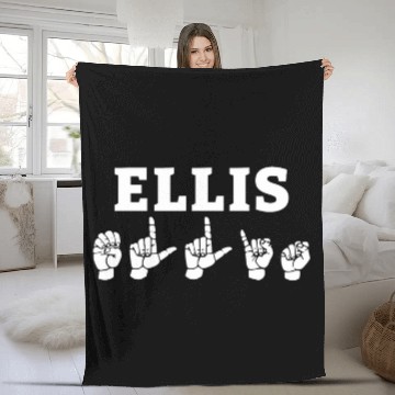 Discover Personalized name sign language ELLIS ASL Teacher Deaf Fleece Blankets