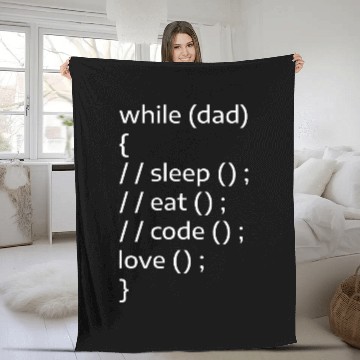 Discover While Dad Sleep Eat Code Love Programmer Programming Coder Zip Fleece Blankets
