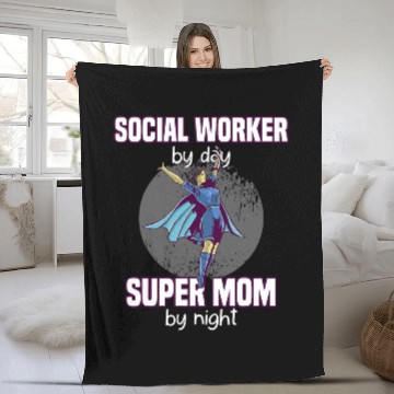 Discover Social Worker By Day Super Mom By Night Hardworker Baseball Tees Fleece Blankets