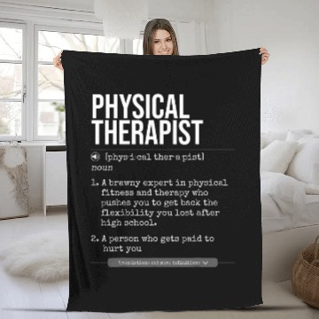 Discover Physical Therapist Definition for Physiotherapists Fleece Blankets
