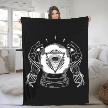 Discover Psychic Crystal Ball Mystic Gypsy Fortune Teller Fleece Blankets
