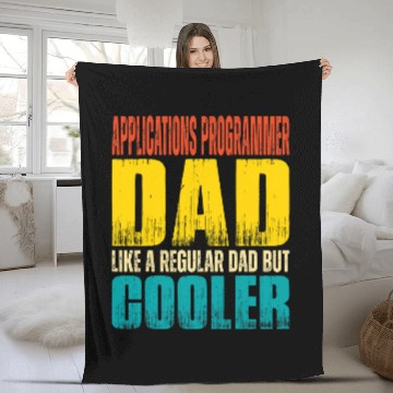 Discover Mens Applications Programmer Dad Like a Regular Dad but Cooler 1 Fleece Blankets