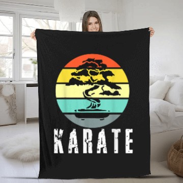 Discover vintages Bonsai Karate Sunset Martial Arts Student Fleece Blankets