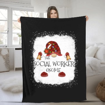 Discover mb Social Worker Gnome Christmas Light Bleache Baseball Tees Fleece Blankets
