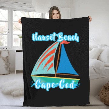 Discover distressed nauset beach cape cod summer vacation sail boat Fleece Blankets