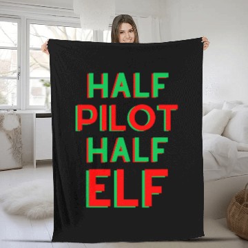 Discover Half Pilot Half Elf Funny Christmas Pilo Baseball Tees Fleece Blankets