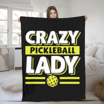 Discover crazys Pickleball Lady Baseball Tees Fleece Blankets