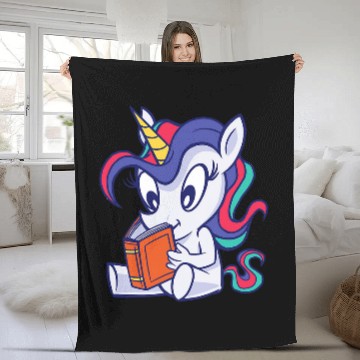 Discover Funny Reading Lover Quotes Cute Book Lover Unicorns Fleece Blankets