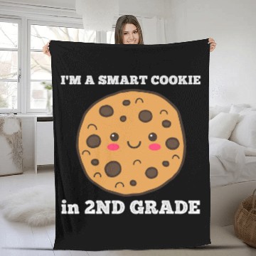 Discover Smart Cookie Funny Second Grade Back To School Student Fleece Blankets