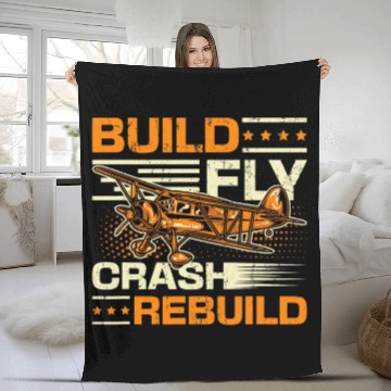 Discover RC Pilot Model Airplane Pilot Model Flight Rc Airplane Fleece Blankets