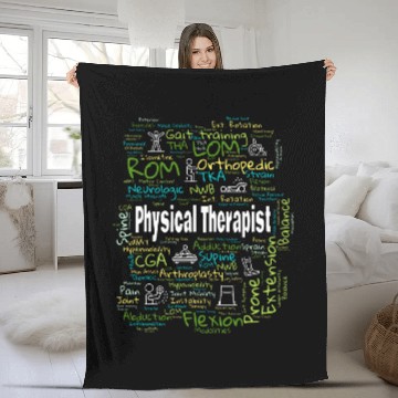 Discover Physical Therapist Terminology Cloud Design Physical Therapy Zip Fleece Blankets