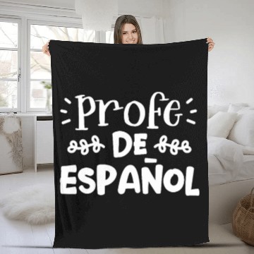 Discover Profe De Espanol Funny Spanish Teacher Latin Professor Fleece Blankets