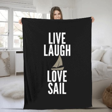 Discover Live Laugh Love Sail Humorous Apparel for Sailing Addicts Baseball Tees Fleece Blankets